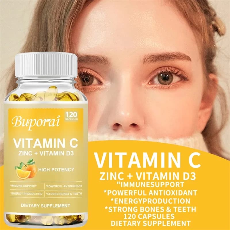 Zinc, with vitamin C, D3 suplement: immune and respiratory support, regulates blood sugar, improves digestion