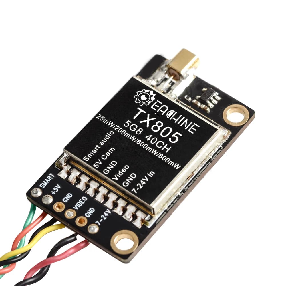 Eachine TX805 VTX 5.8G 40CH 25mW 200mW 600mW 800mW Trasmettitore FPV TX Display a LED Supporto OSD Pitmode Smart Audio per RC Drone