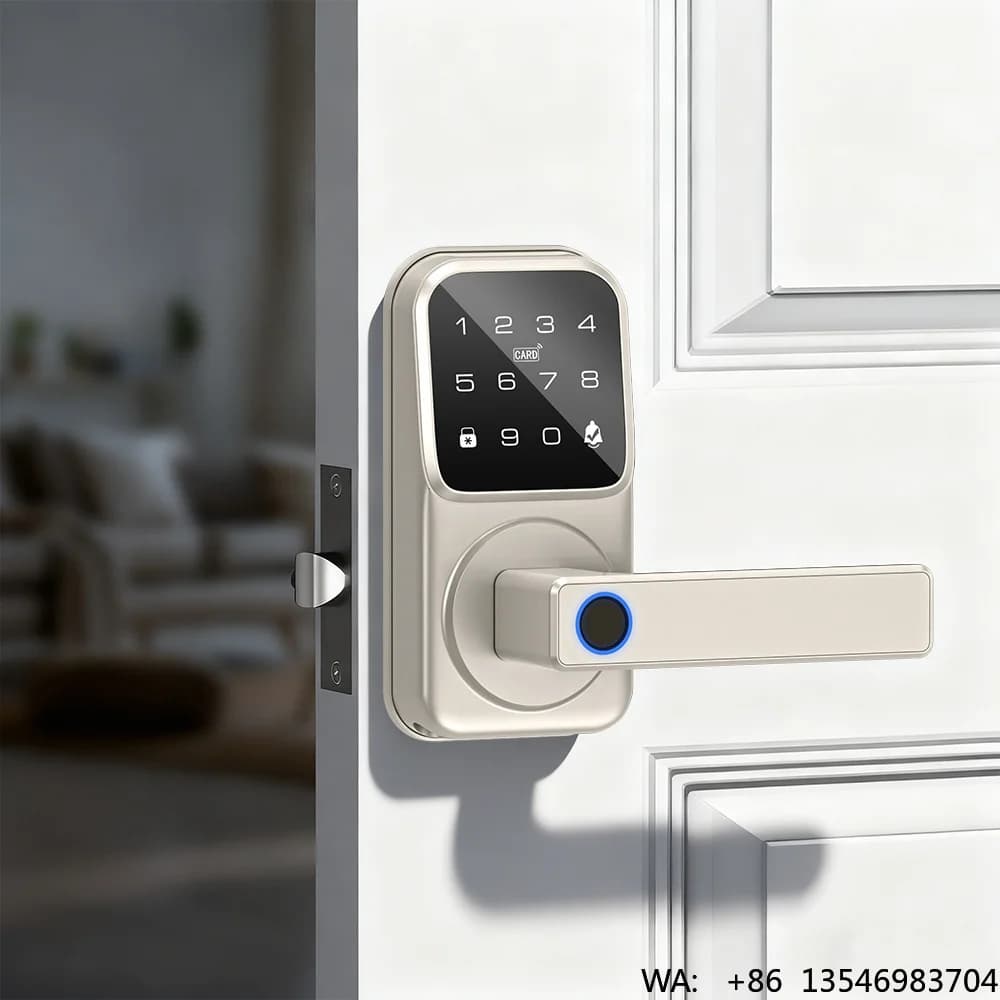 WiFi Cloud Smart Door Handle Lock US Standard Single Latch Keyless Deadbolt Wooden Door Anti-theft Password