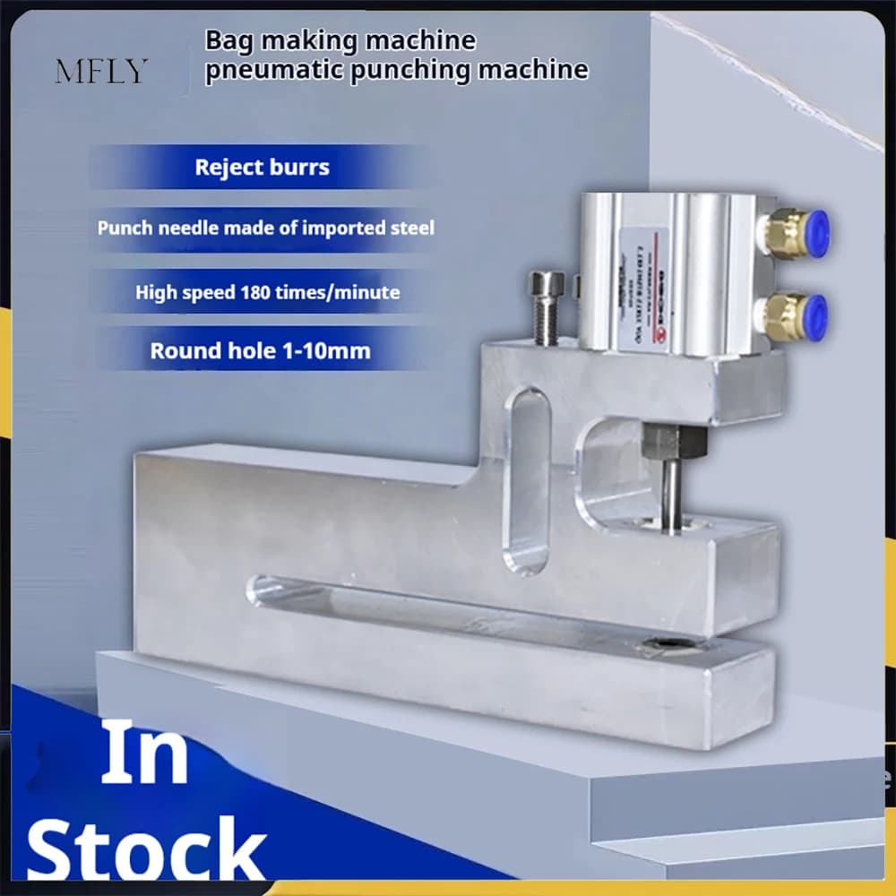Single Hole Pneumatic Punching Machine Rolling 1-10MM for BOPP and PP Plastic Bags, Effective Width 150MM