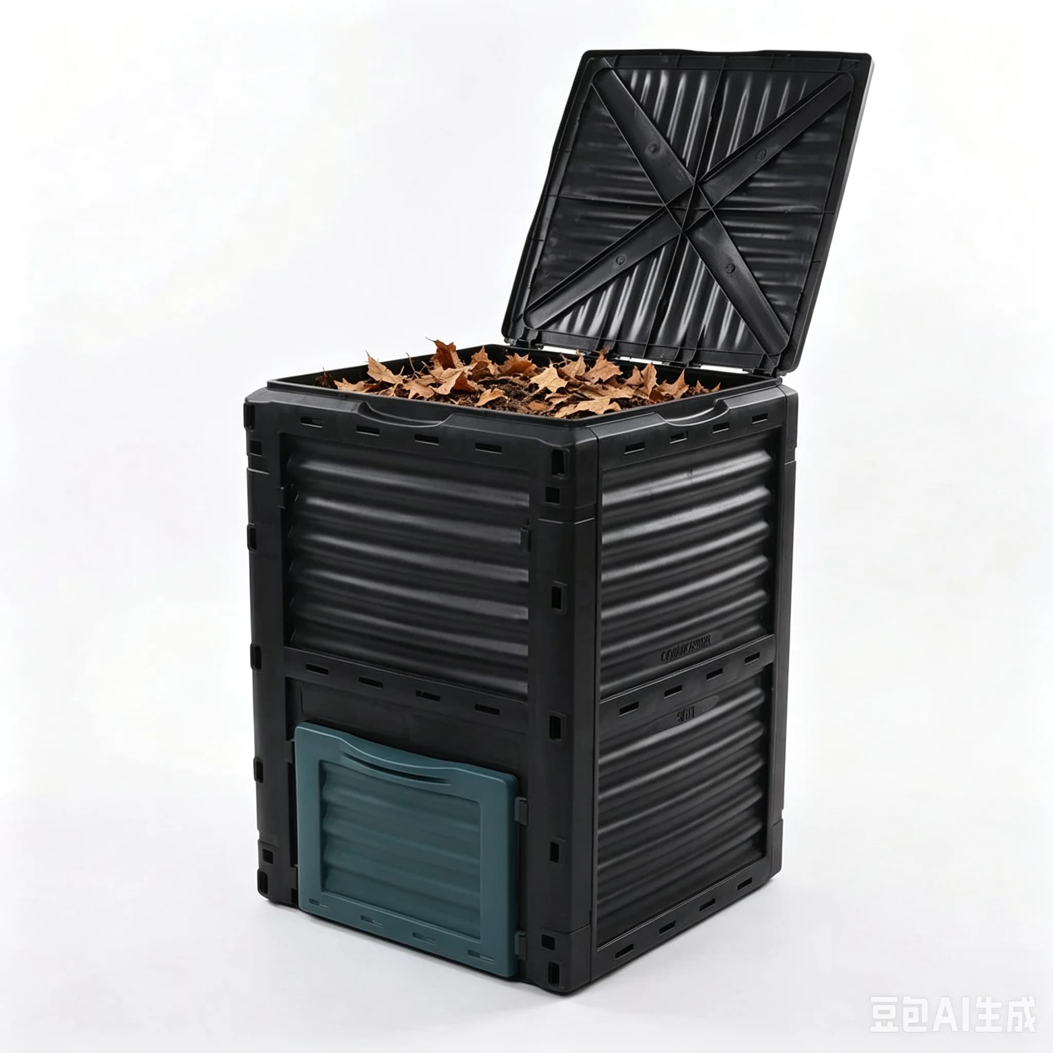 Large Plastic Garden Compost Bin Black Outdoor 300L Lightweight Easy Assembling 80 Gallon Garden Composter