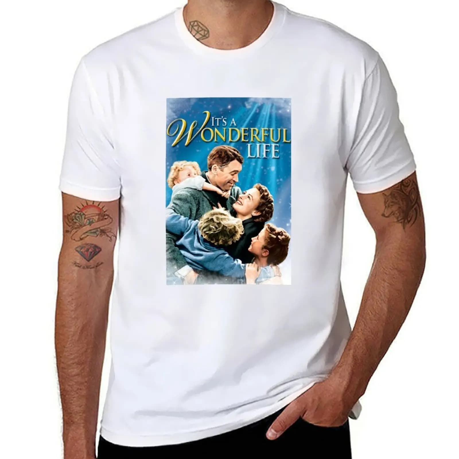 T-shirt Vintage Meravigliosa Anni '40 Stile Cinematografico Classico Tinta Unita Taglie Forti