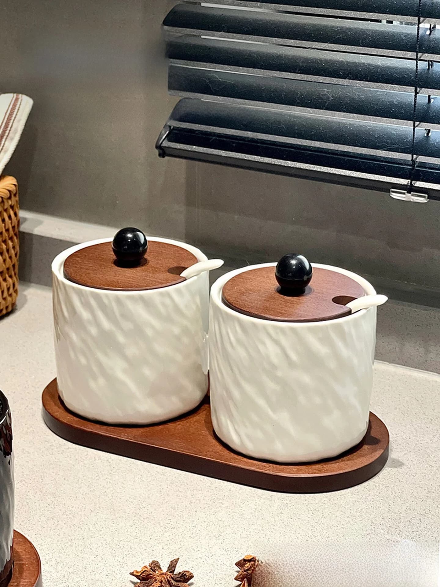 Set di Contenitori per Spezie in Ceramica di Lusso, Nuovo Set Completo per Cucina e Casa, Uso Commerciale e Domestico