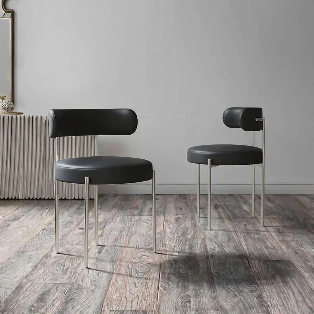 Sedie da Pranzo in Tessuto di Lusso Stile Moderno con Gambe in Metallo per Camera da Letto e Sala da Pranzo