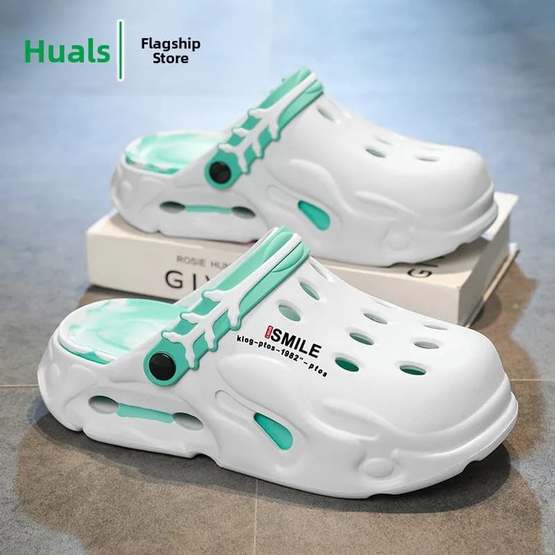 Sandali da Uomo Estivi per Esterni Antiscivolo Resistenti all'Usura con Fondo Spesso Rialzato, Scarpe da Guida e da Spiaggia Bivalenti, Zoccoli