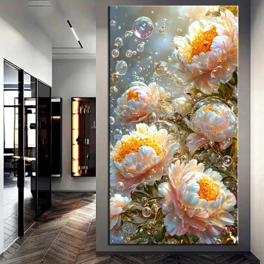 Beautiful Peony and Lily Flowers Picture Diamond Painting New Diy Cross Stitch Full Diamond Mosaic Embroidery Home Decor