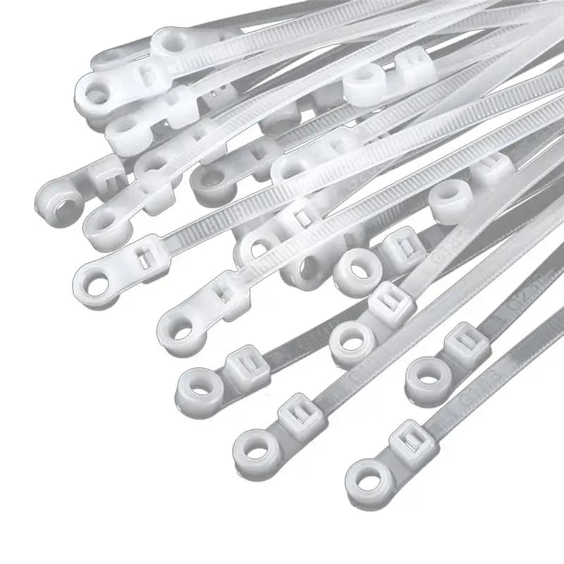 HRBAJ-Nylon Cable Ties With Screw Hole - Self-Locking, Multi-Size Bundle Straps For Wire Organization,