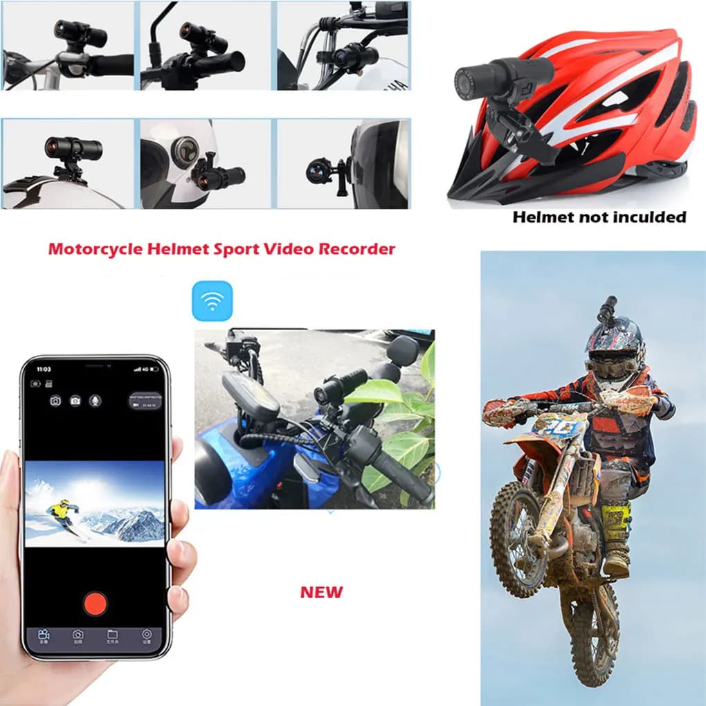 Registratore di guida per moto WIFI Interconnessione per telefono cellulare Registratore di guida impermeabile IP65 ad alta definizione 1080P per esterni