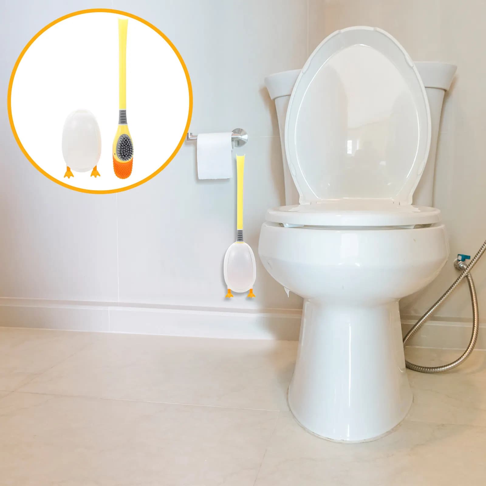 Set di 1 spazzola per WC resistente all'usura, spazzola per la pulizia quotidiana della casa, spazzola ergonomica compatta per il bagno, per la pulizia quotidiana