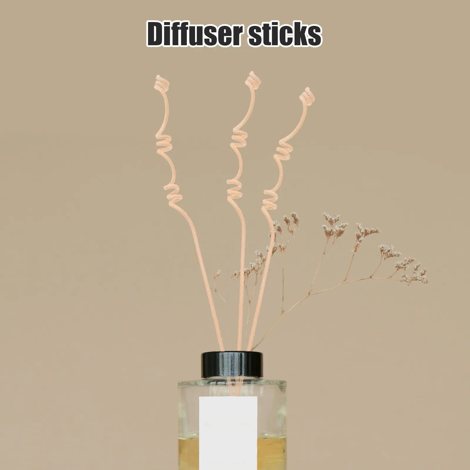 20 Pezzi Bastoncini per Diffusore di Aromi, Diametro 2mm, Lunghezza 25cm, Testa Multi-Spirale, Bastoncini in Rattan Naturale per Oli Essenziali e Fragranze