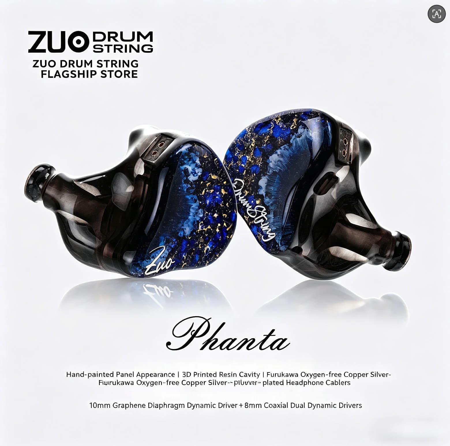 Auricolari Stereo Kinera Zuo Drum String Phanta Sand 3DD Dinamici Fatti a Mano per Audiofili, Monitor Musicali Hi-Fi da Studio con Bassi Potenti