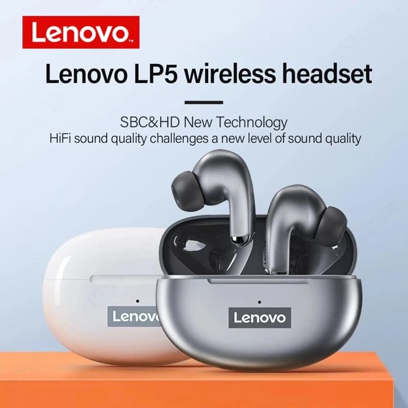 Lenovo LP5 Bluetooth 5.4 Wireless Headphones TWS Audio Headphones Hifi Gaming Sport Music Audiences with microphone Original headset