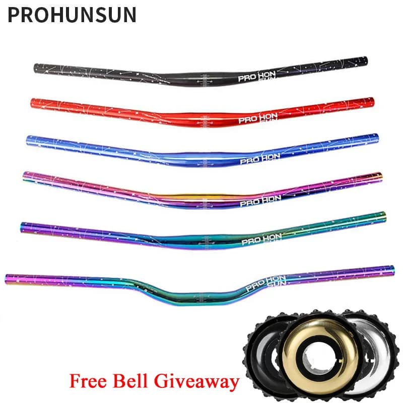 Manubrio PRO HONSUN MTB 720/780mm, 31.8mm 9 ° Sweep Back, lega di alluminio ultraleggera da 225 g, cambia colore
