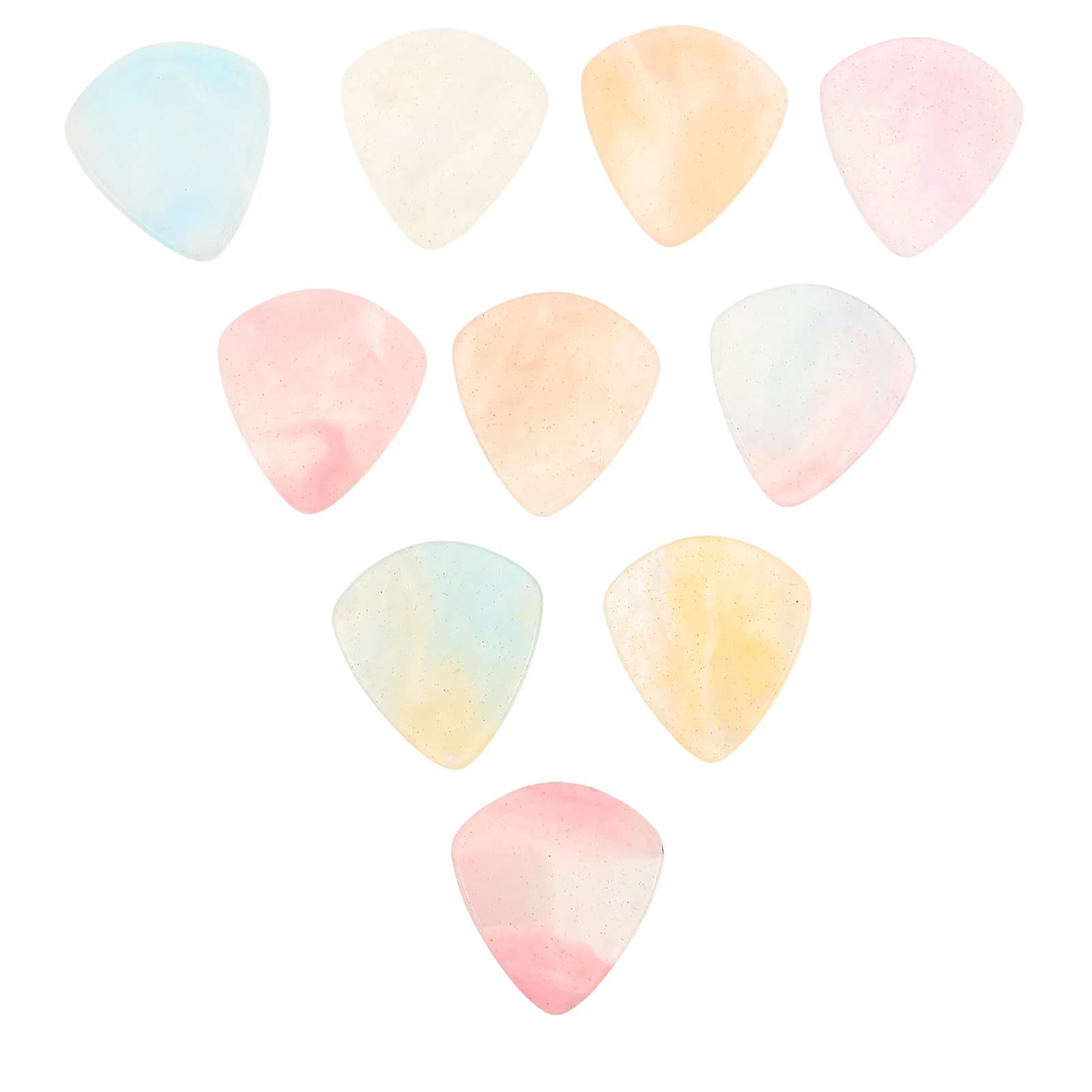 10 Pezzi Plettri a Forma di Cuore in Resina per Chitarra Acustica, Elettrica, Basso e Ukulele, Accessori per Chitarra