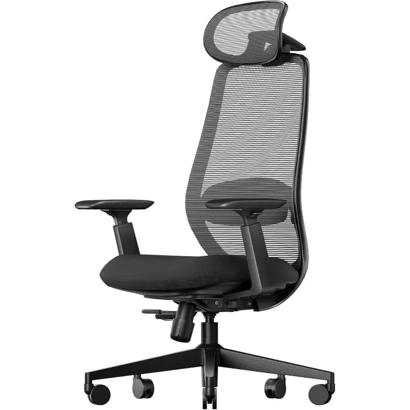 Sedia da ufficio ergonomica – Sedia da computer in rete con schienale alto EC200 con supporto lombare, poggiatesta regolabile 3D e sedile scorrevole