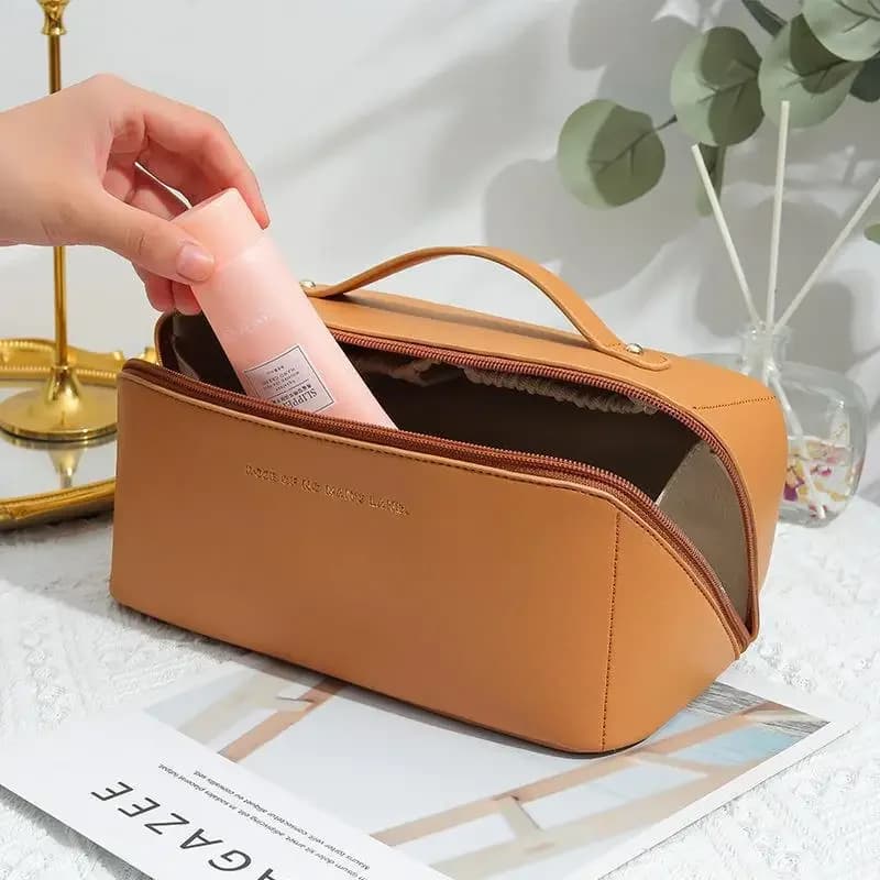 Large Capacity Cosmetic Bag Cosmetic Bag PU Leather Portable Travel Toiletry Bag Women Cosmetic Bag Toiletry Bag