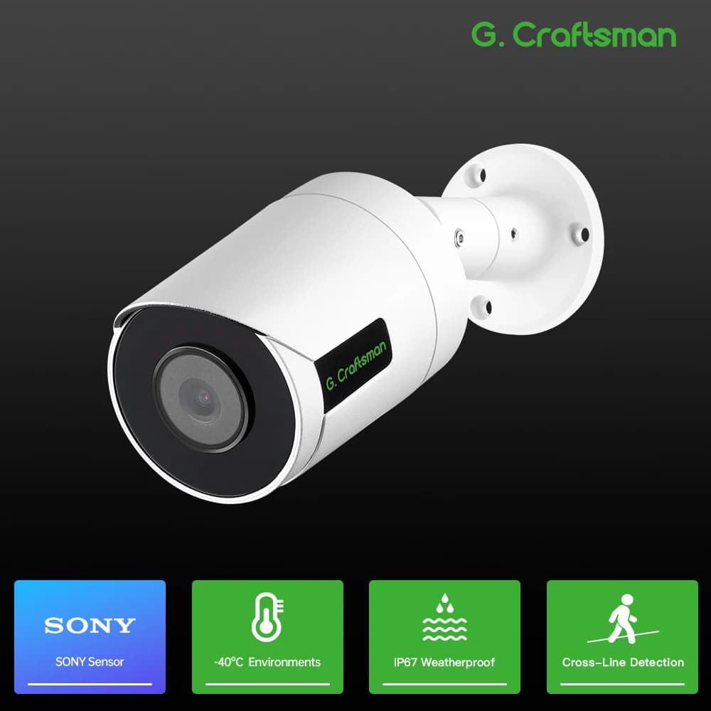 Telecamera IP POE di Sicurezza C-R, Full-HD, 8MP IMX415, con Microfono, IR, Recinzione Elettronica, Funzionalità Transfrontaliera, CCTV, Video, Sorveglianza, Sicurezza, HiEasy, G8