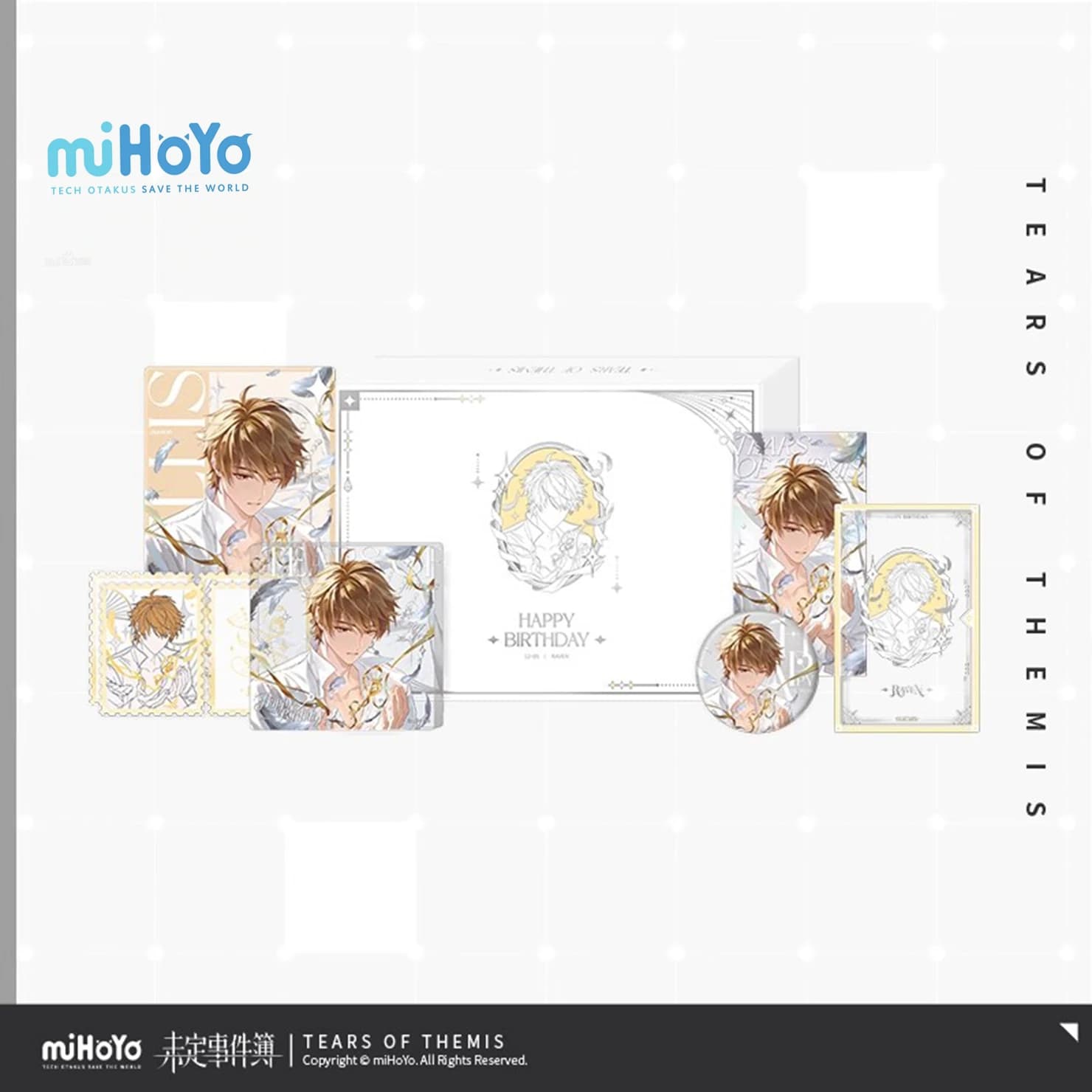 [Autentico] miHoYo Gioco Tears of Themis Luke STELLIS' HEARTBEAT Confezione regalo commemorativa di compleanno Raven Badge Card Accessori per ornamenti