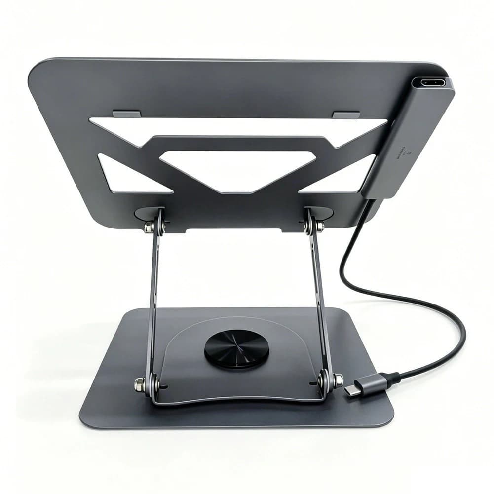 1 Pcs 7-in-1 Docking Station Laptop Stand 360° Aluminum Alloy Rotating Dual-axis Adjustable Height Replace Supplies