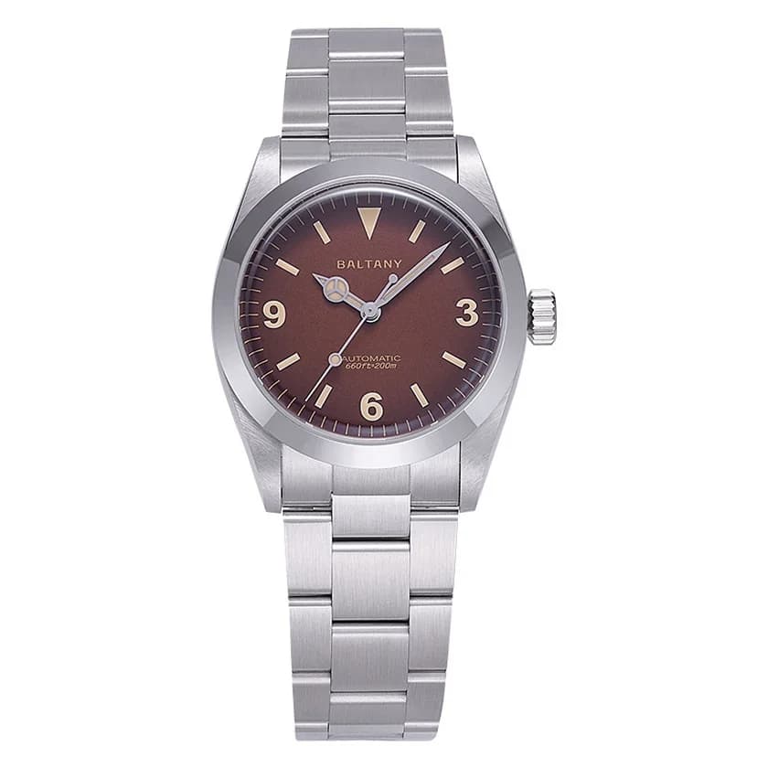 Baltany Men Automatic Watch 36mm Mechaical Wristwatch Sapphire Mirror 200M Waterproof C3 Luminous NH38