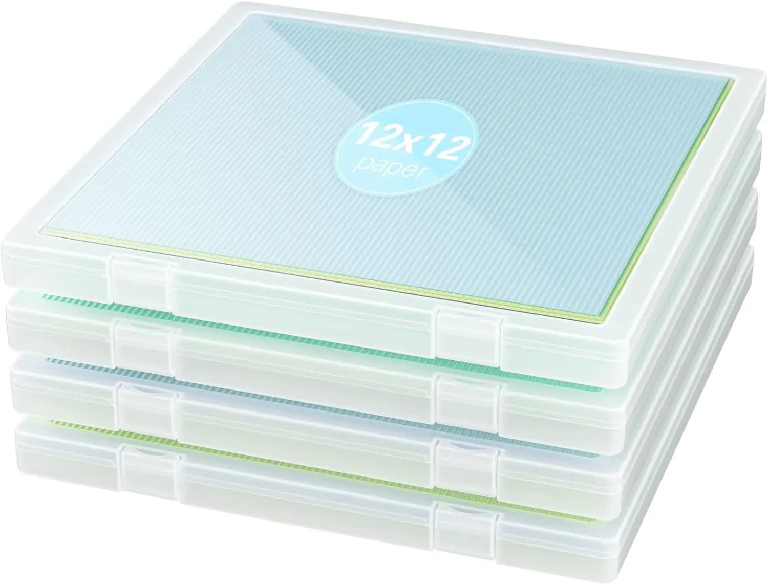 Scatola portaoggetti in carta 12x12, confezione da 4, organizer per scrapbooking, giochi da tavolo e materiali artistici