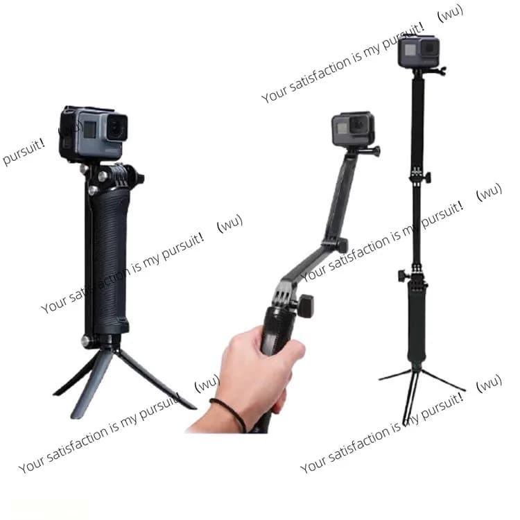Selfie stick triplo con braccio di regolazione a tre vie, supporto per action camera