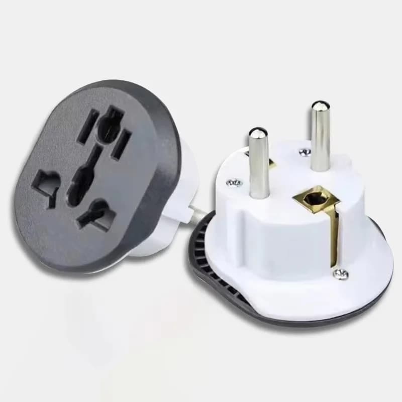Adattatore per spina UE Spina americana a spina europea Convertitore adattatore da viaggio 16A 250V 2 prese coreane rotonde Adattatore per presa a muro portatile universale