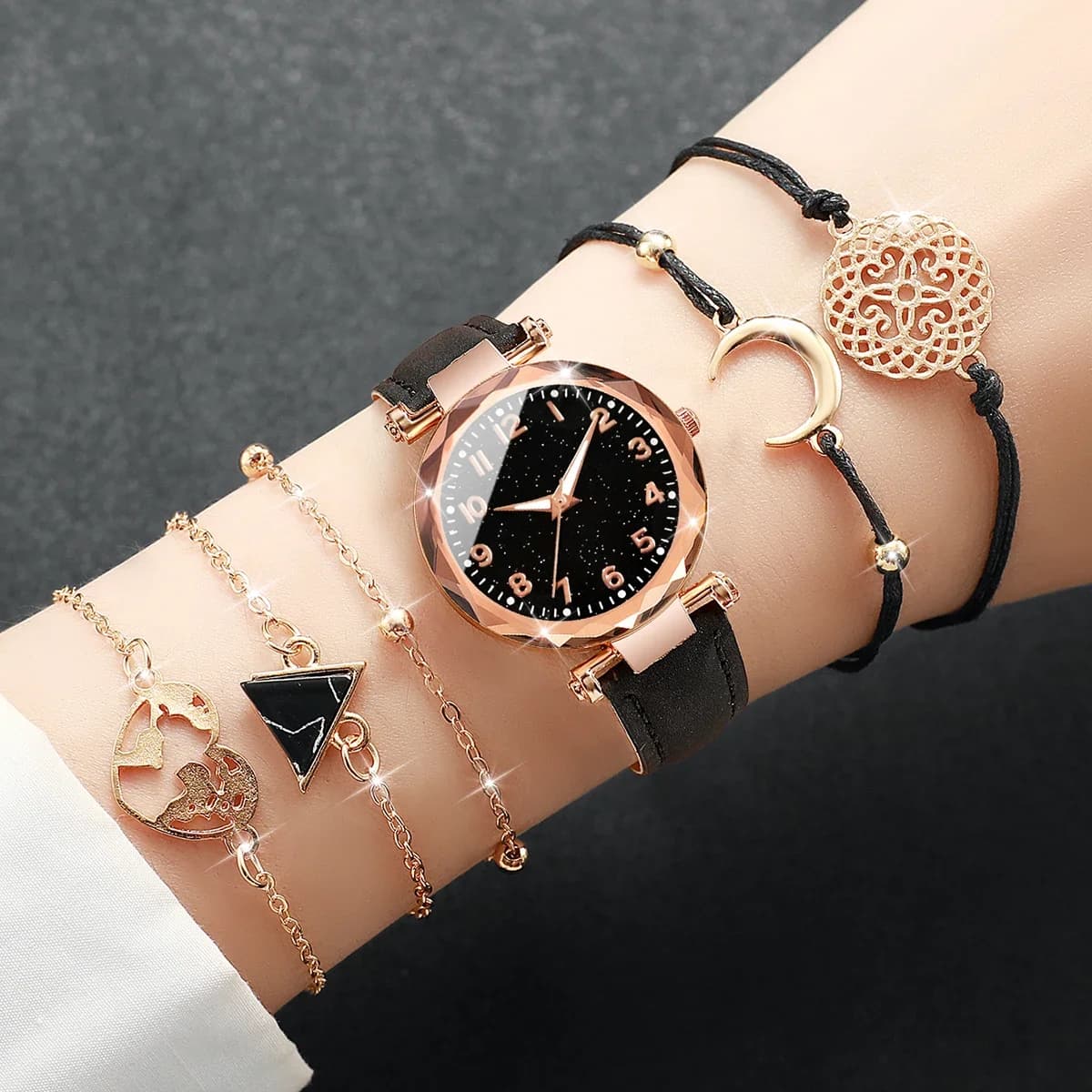 Orologio da donna con cintura digitale smerigliata per il tempo libero, orologio da ragazza con luce notturna stellata, cassa in plastica, orologio al quarzo