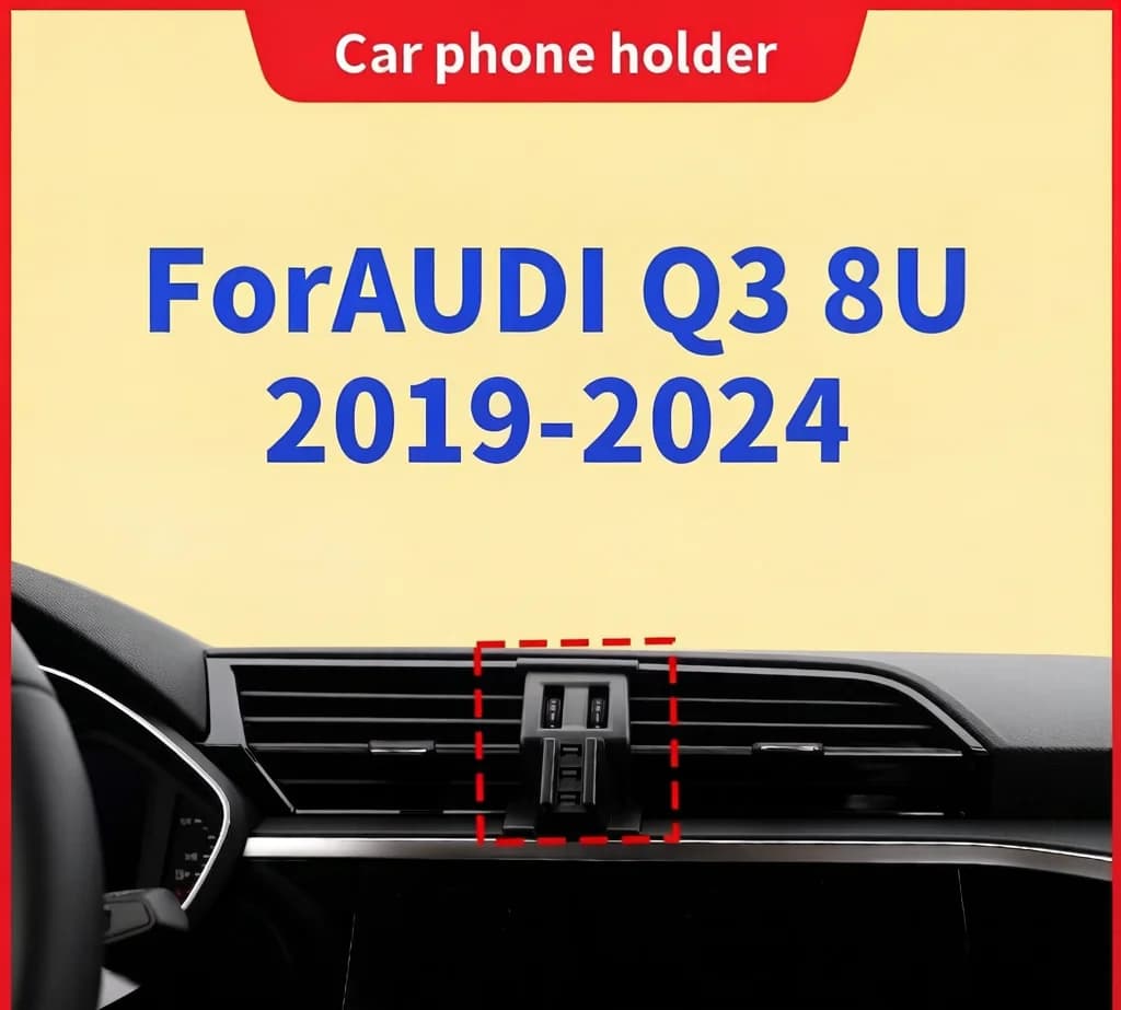 Supporto per Telefono da Auto con Ricarica Wireless Veloce per AUDI Q3 8U 2019 2020 2021-2024, Supporto Magnetico per Telefono da Auto con Ricarica Wireless