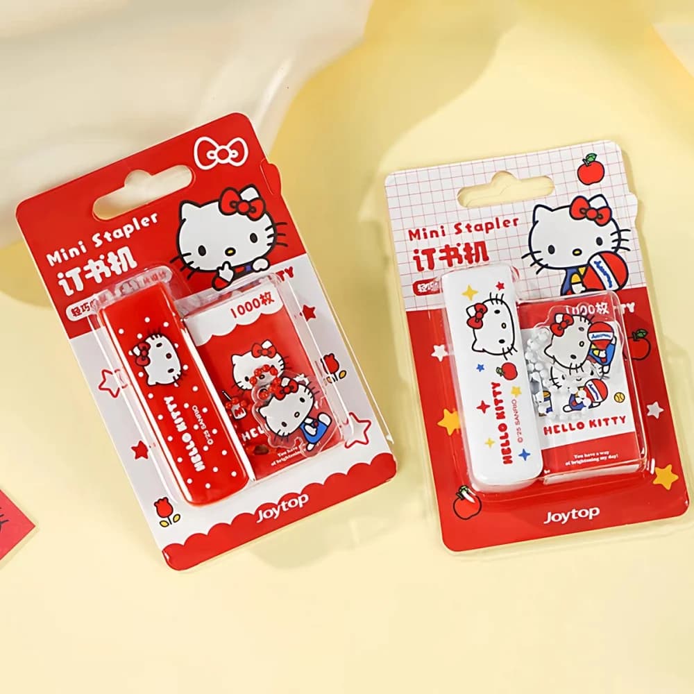 Mini cucitrice portatile originale Sanrio Hello Kitty, macchina per rilegare documenti, forniture per ufficio e scuola, regali per ragazze