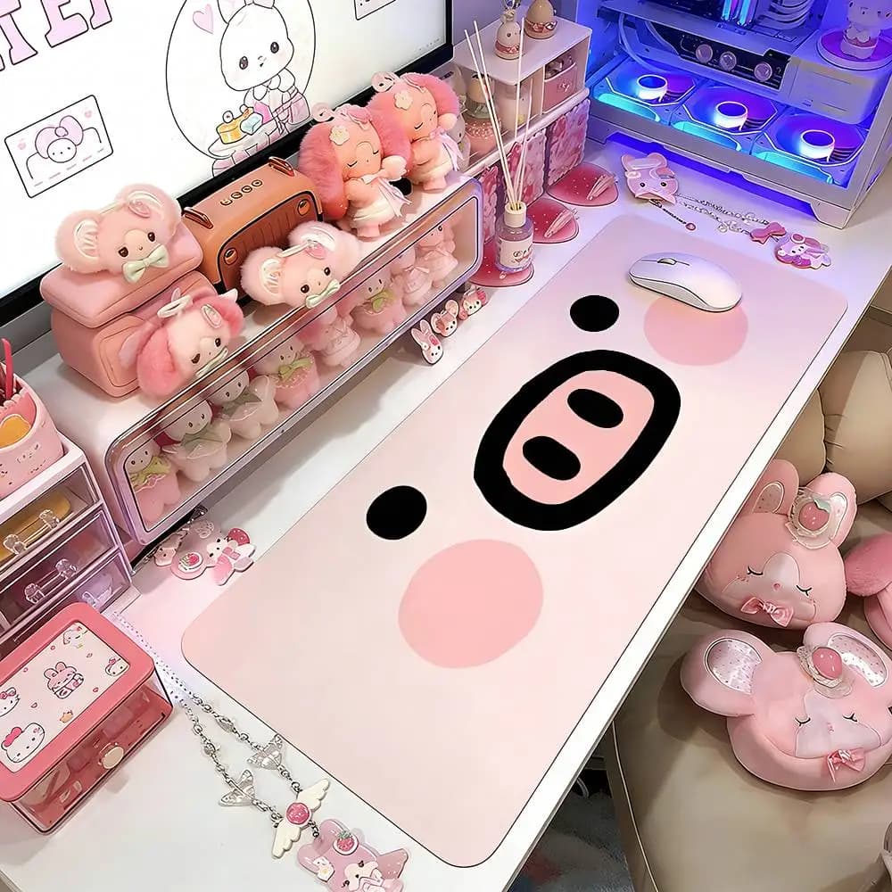 Tappetino per mouse L-LuLu Pig, tappetino da gioco Sakura, tappetino per mouse anime, tappeto da ufficio, tastiera da gamer, scrivanie per computer