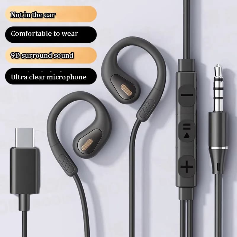 Cuffie da 3,5 mm TP-C cablate non intrauricolari Suono surround 9D Cuffie da gioco per musica Microfono ultra HD Comodi a conduzione aerea