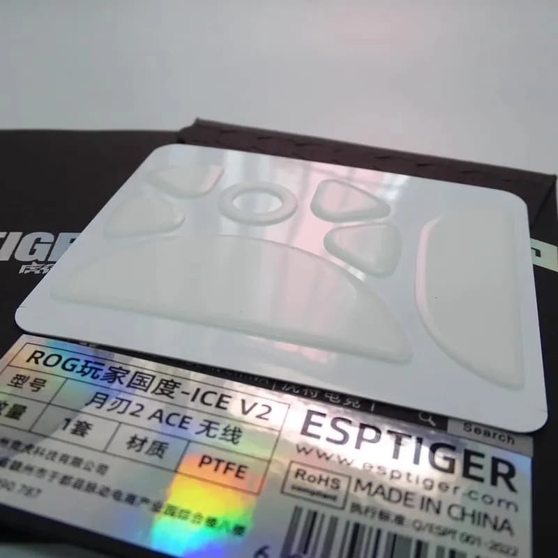 1 Confezione Originale Esports Tiger ICE V2 Mouse Pattini Per ROG Keris 2 ACE Mouse Da Gioco Senza Fili Arc Bianco PTFE Mouse Piedi Scivola
