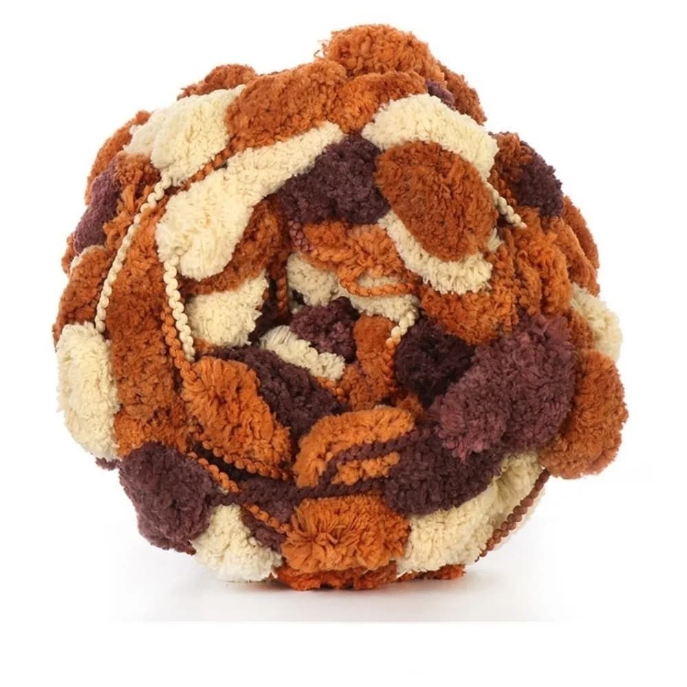 Filato Arcobaleno Colorato Morbido Antipilling in Lana per Coperte e Cuscini con Pompon