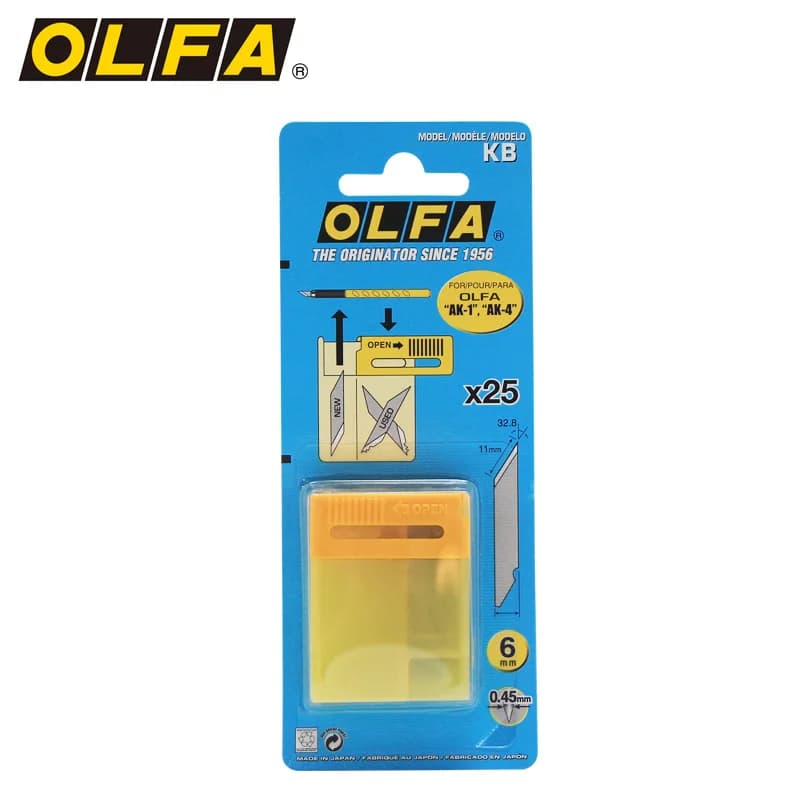 Giappone installazione originale importazione Olfa Kb 1300ao 6 mm lame per coltelli da penna 25 compresse 32.8 gradi