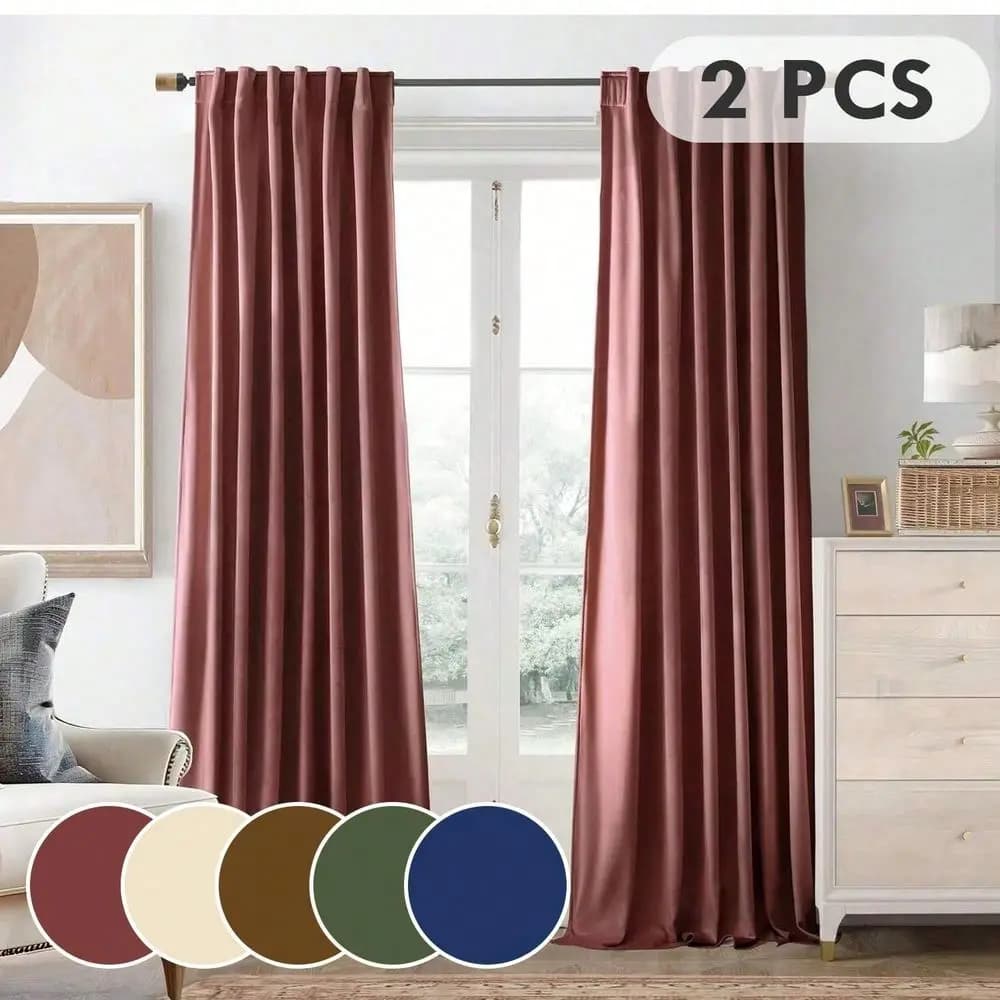 2 Panels Velvet Blackout Curtains Room Darkening Curtains Set Super Soft Luxury Thermal Insulated Drapes For Living Room Back T