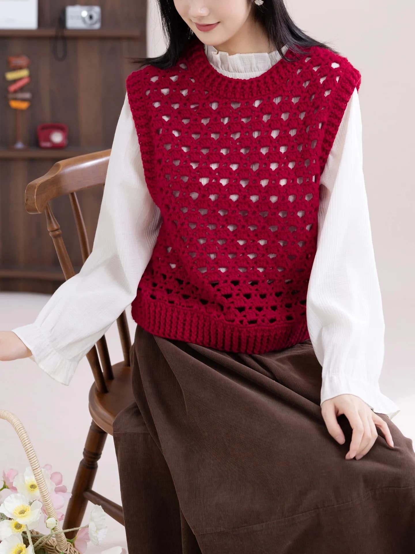 Kit Fai da Te per Maglione in Lana Lavorato a Maglia, Materiale per Maglione in Lana, Kit per Maglione a Maglia Liscia con Ago per Uncinetto, Inverno 2025