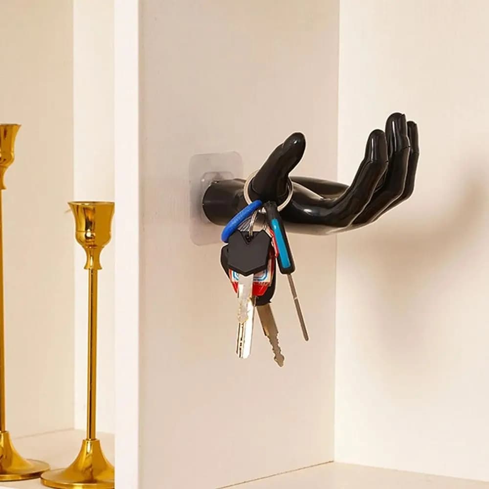 Creative Plastic Hand Shape Hook Multi-functional Wall Hook Storage Hook Rack Solid Color Trace-less Hanger Hook Home