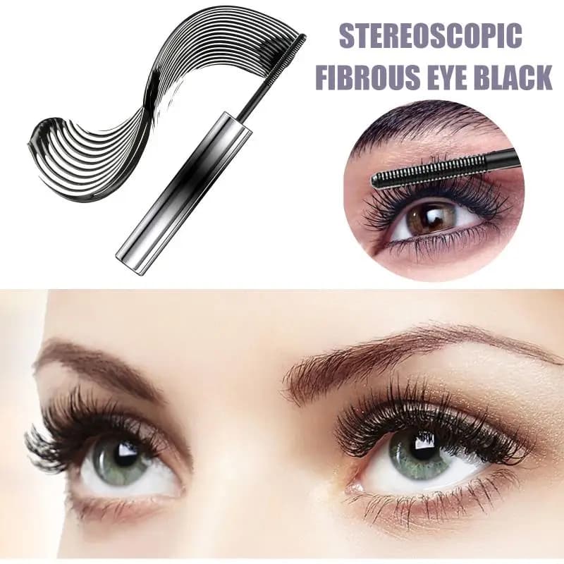 Mascara waterproof nero per ciglia lunghe e folte, anti-sudore, a prova di sbavature, con spazzolino sottile, ideale per matrimoni ed eventi