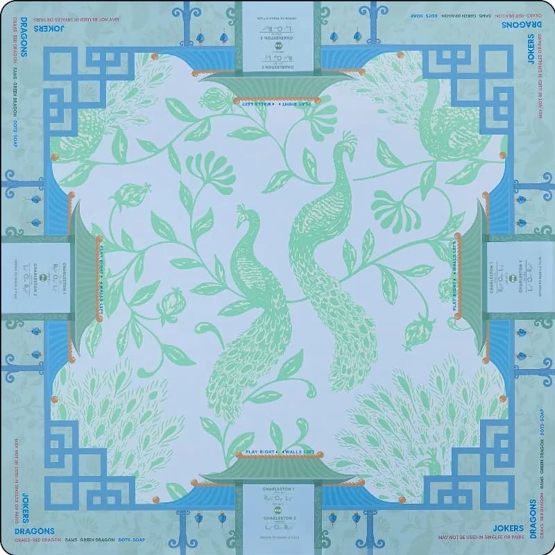 Mahjong Mat for Table, Non-Slip Noise Reduction American Mahjong Play Mat with Rules, Washable Tile Game Pad,Gift