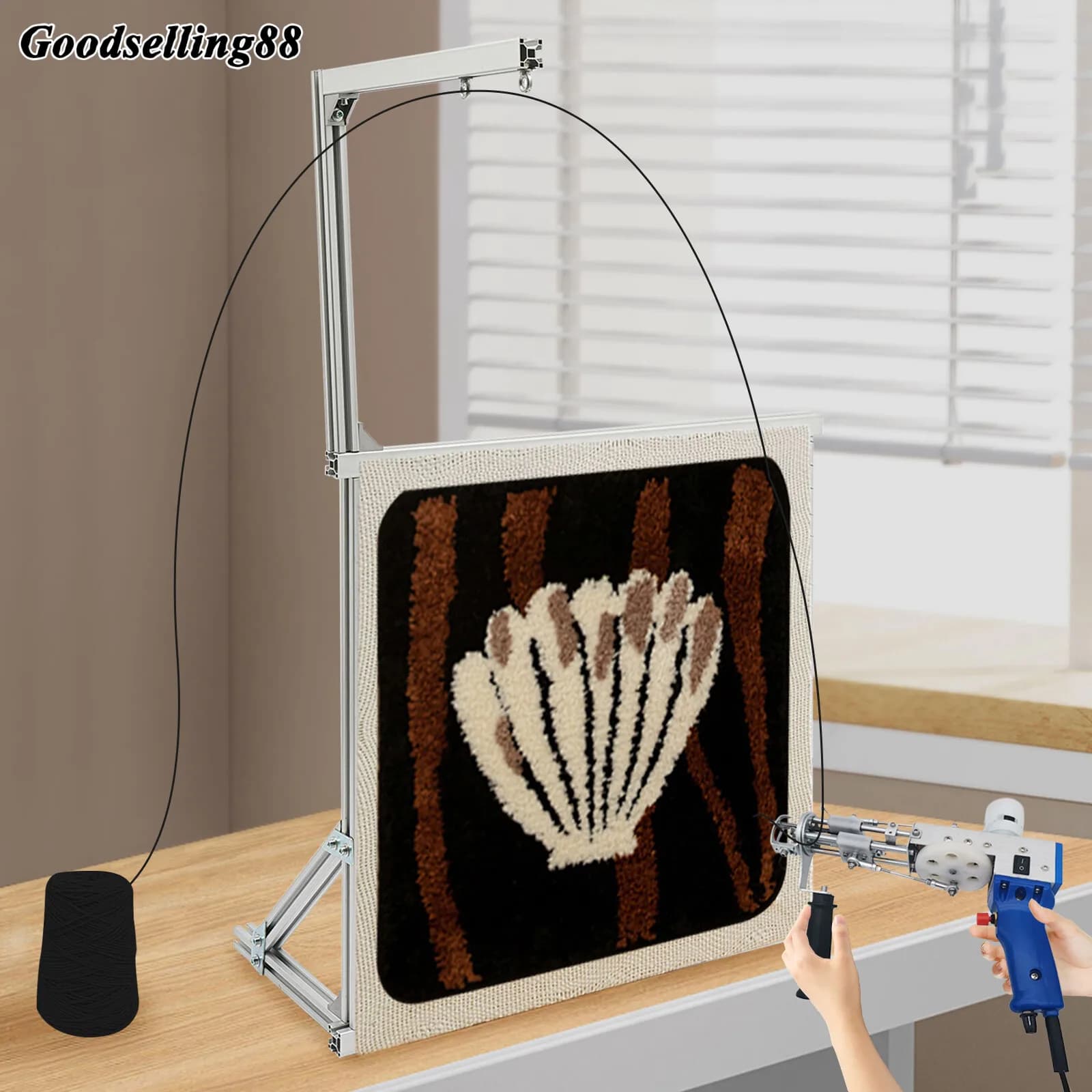 Adjustable support for Frame from Tufting and Crochet Work for Carpets, Tapes and Fai-da- Projects ♪
