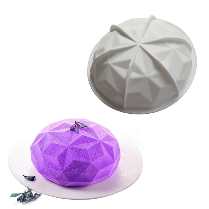 Stampo in Silicone a Forma di Diamante per Torte, Cioccolato, Gelato, Mousse, Gelatina, Budino, Pasticceria, Dessert, Pane, Utensili per Decorazione