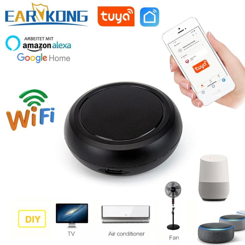 EARYKONG Tuya WiFi telecomando IR per condizionatore d'aria TV ventilatore Smart Home telecomando universale a infrarossi, supporto Alexa Google Home