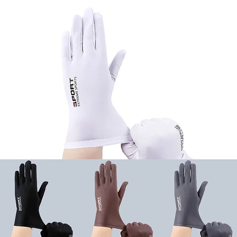 Guanti da uomo estivi guanti da guida antiscivolo in seta di ghiaccio guanti da pesca guanti da ciclismo traspiranti guanti da trekking guanti a dita intere
