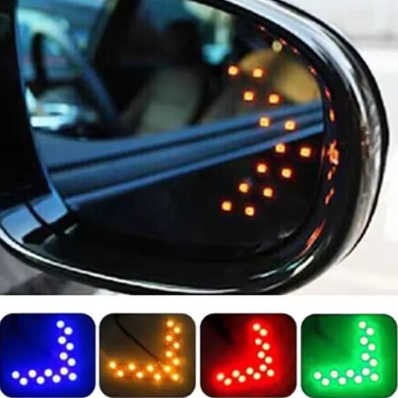 4 Pezzi Luci Indicatori a Freccia LED, Luci per Pannello, Luci Indicatori per Specchietti Retrovisori Auto, Lampadine Sequenziali per Indicatori di Direzione, Luci Posteriori per Moto, 14-SMD
