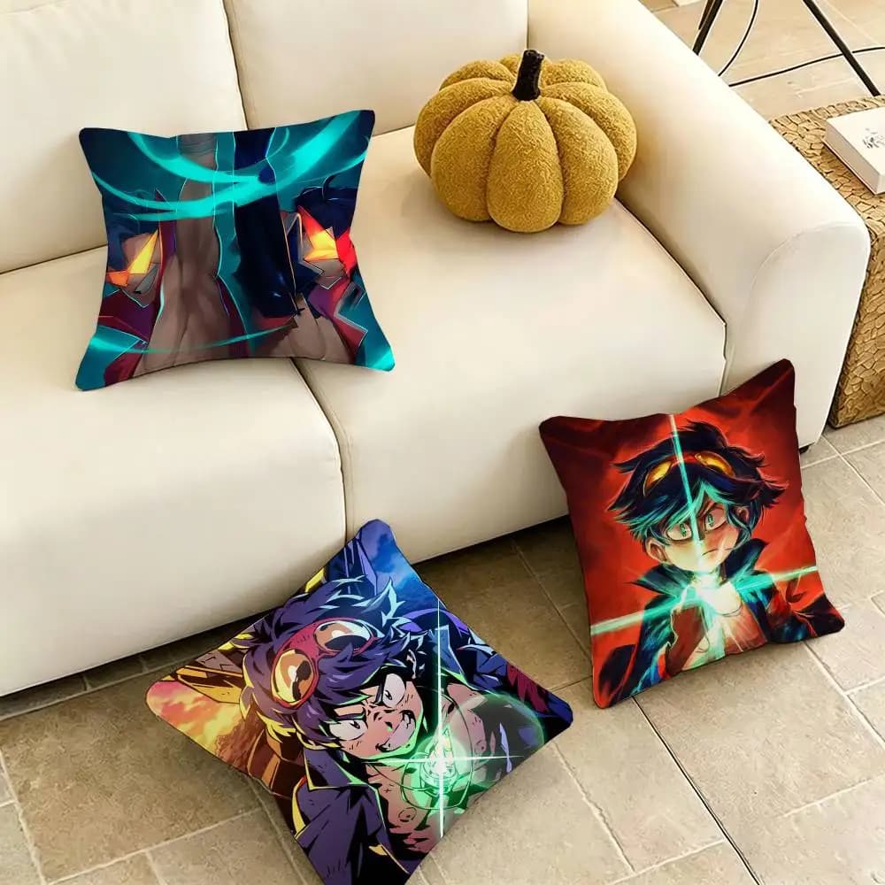 Tengen Toppa Gurren Lagann-N Square Double-Sided printed Pillow Case Bedroom Bedside Pillow Sofa Cushion Cover Gift