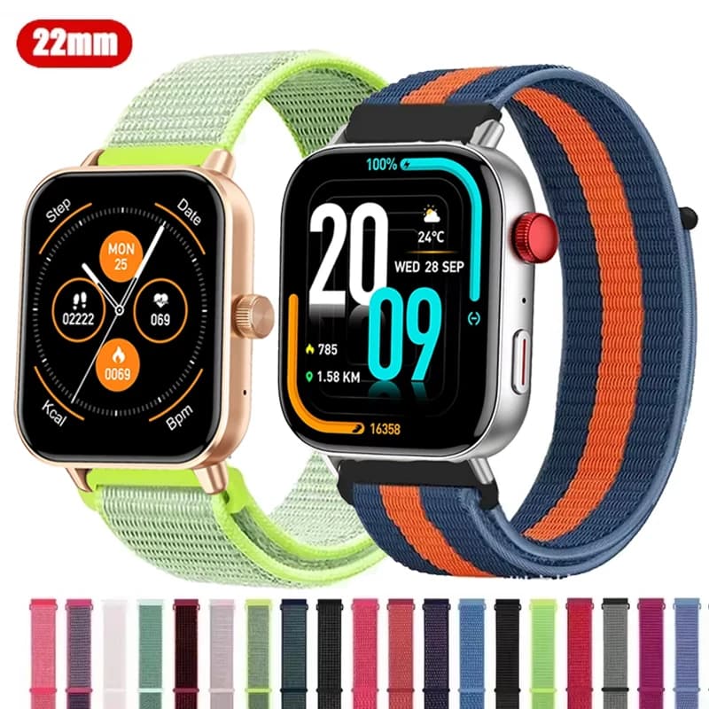Cinturino in nylon da 22 mm per COLMI C8 Max Smartwatch cinturino di ricambio cinturino sportivo Correa per COLMI P81 P71 P68 V76 V73 V68
