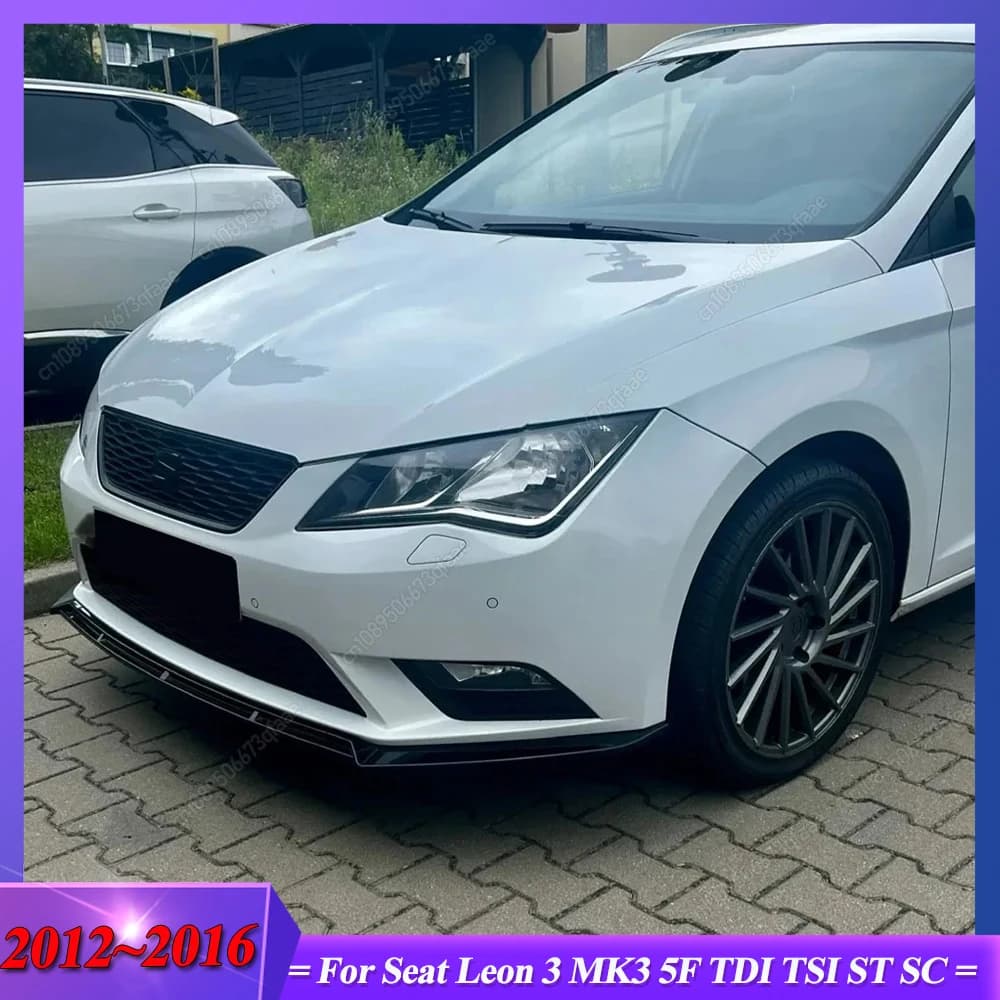Per Seat Leon 3 MK3 5F TDI TSI ST SC 2012-2016 ABS Spoiler Accessori Tuning 3 pezzi Paraurti anteriore Splitter Lip Diffusore Body Kit