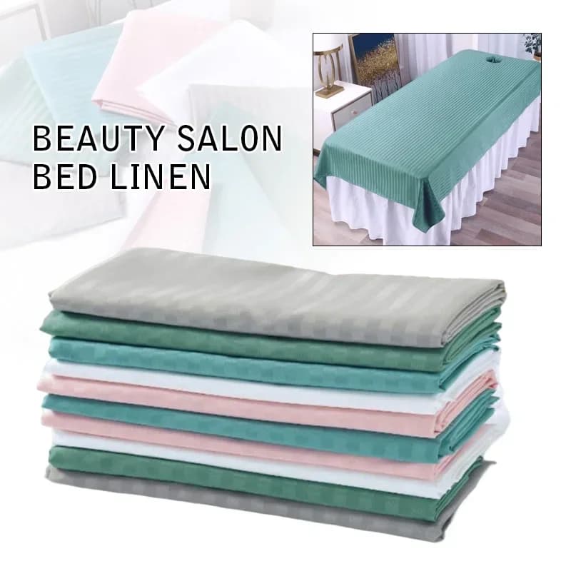 Beauty massage cot Bed Sheets for spa lounge with facial hole Massage bed sheet for beauty salon Beds