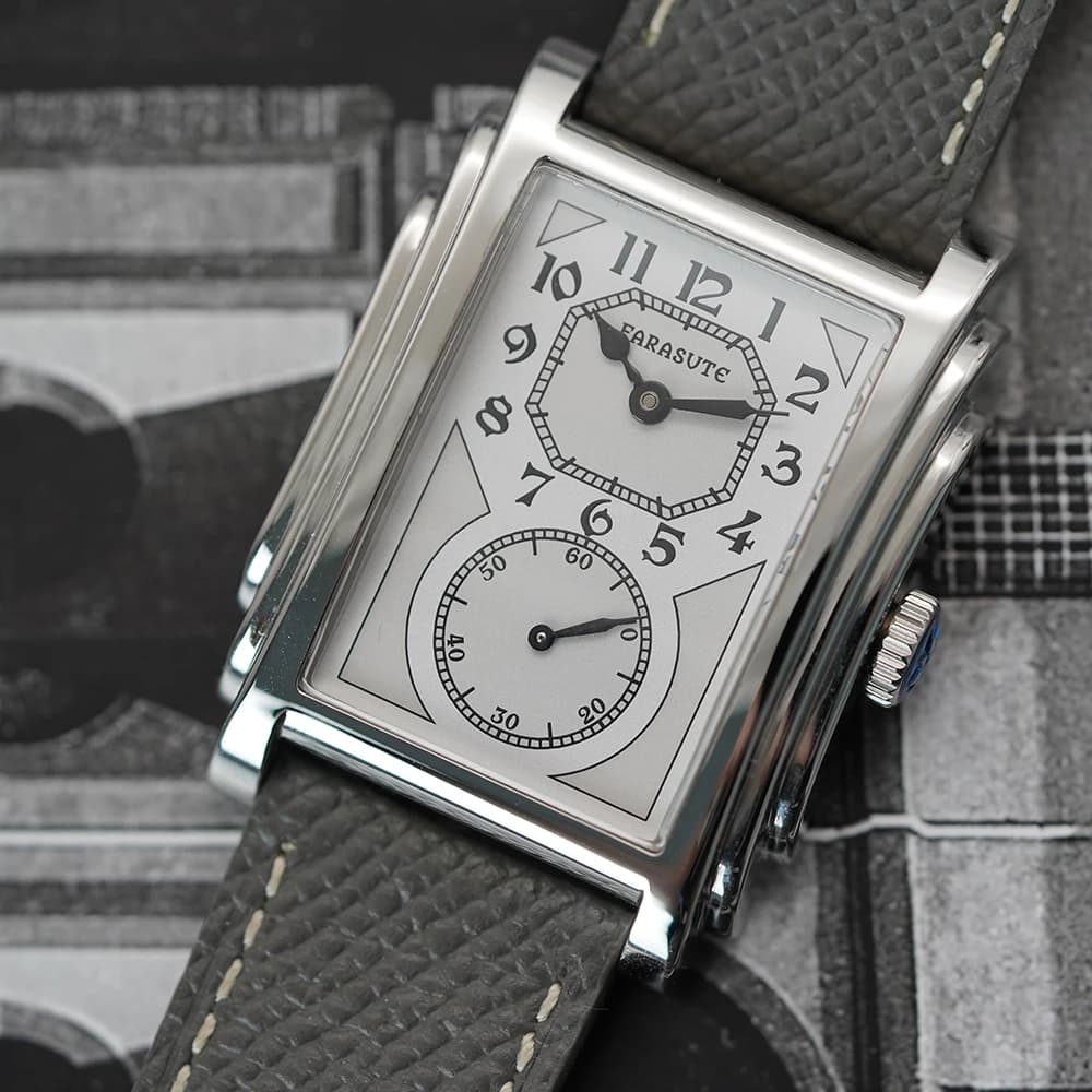 Automatic FARASUTE Retro Square Guangzhou Men's Watch, with Mechanical Movement, Sapphire Glass and Stainless Steel, Waterproof